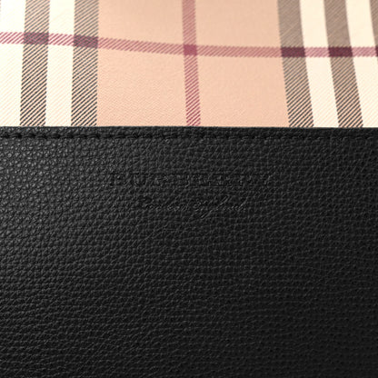 Burberry Grainy Calfskin Haymarket Colours Check Medium Zip Tote Black 6 of 11
