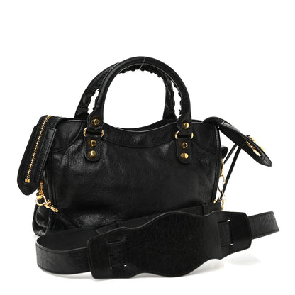 Balenciaga Agneau Classic Gold Hardware Mini City Black 2 of 11