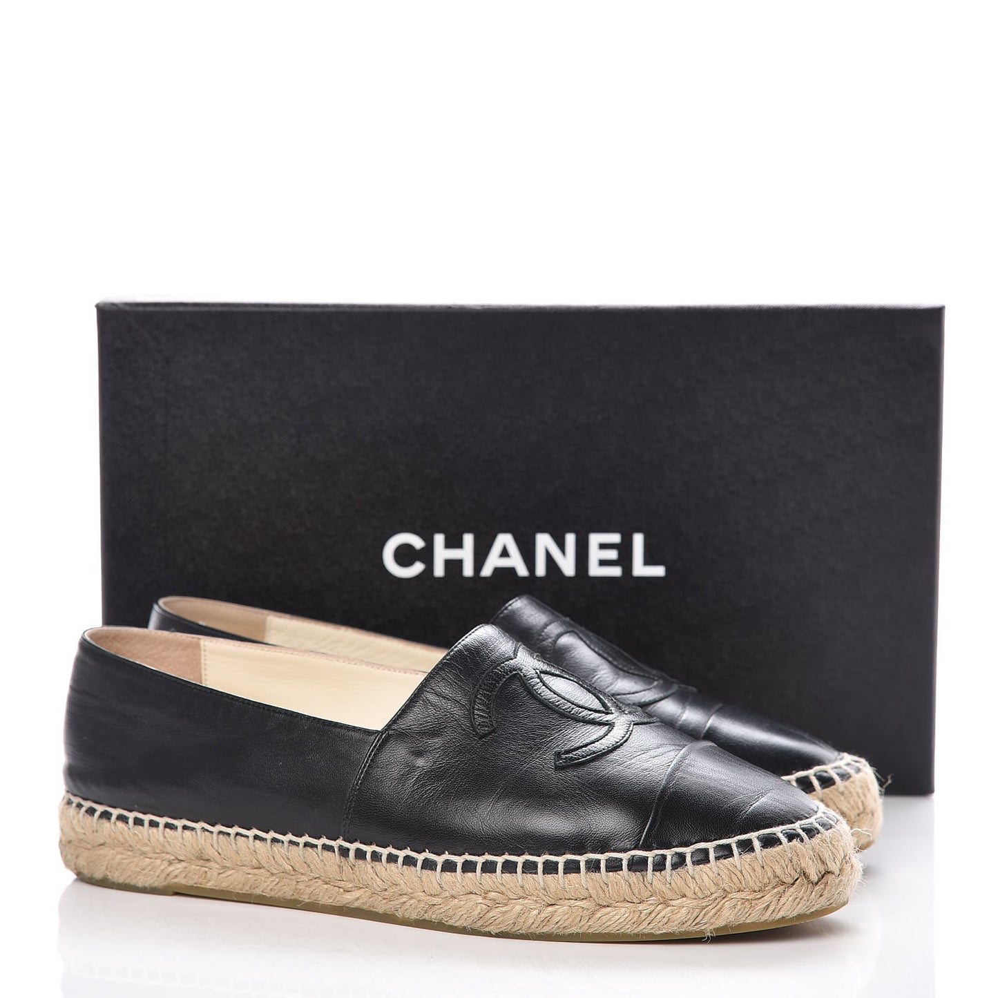 Lambskin CC Espadrilles 38 Black