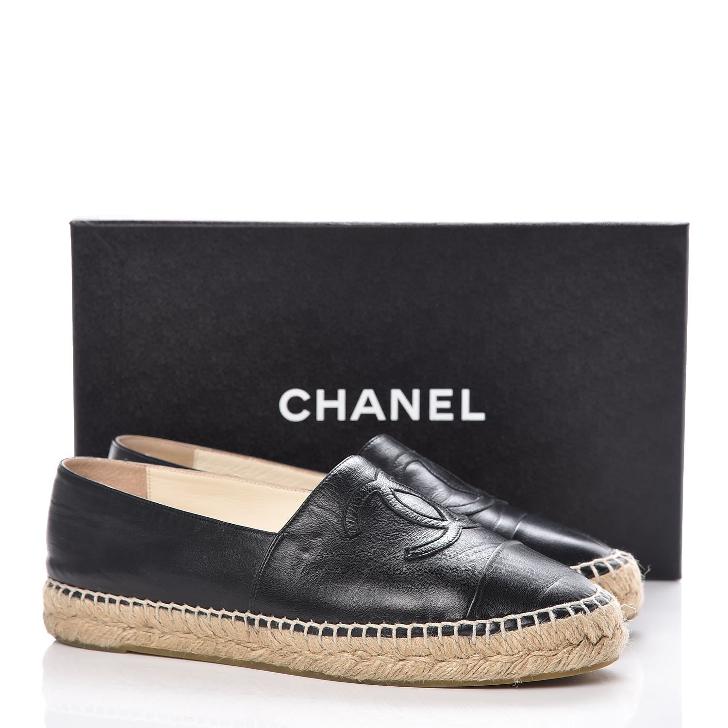 Chanel Lambskin CC Espadrilles 38 Black 14 of 14