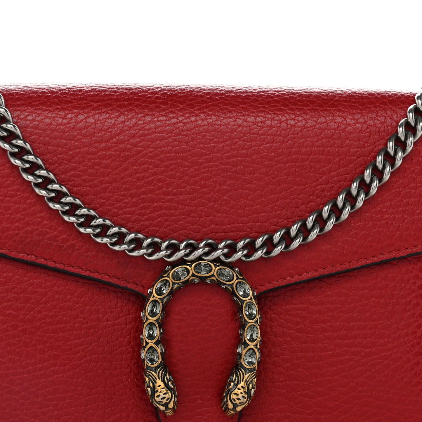 Calfskin Mini Dionysus Chain Wallet Hibiscus Red