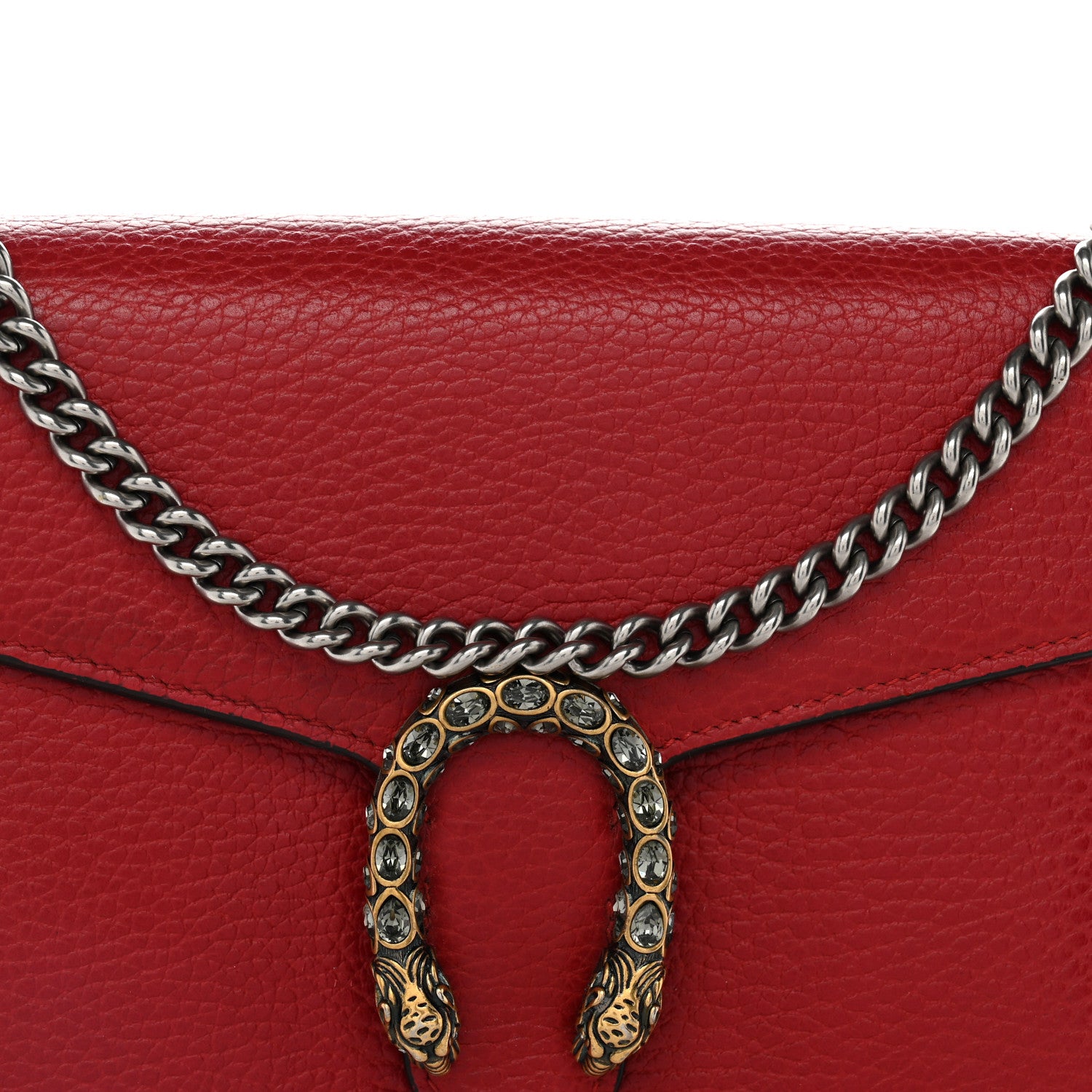 Gucci Calfskin Mini Dionysus Chain Wallet Hibiscus Red 8 of 10