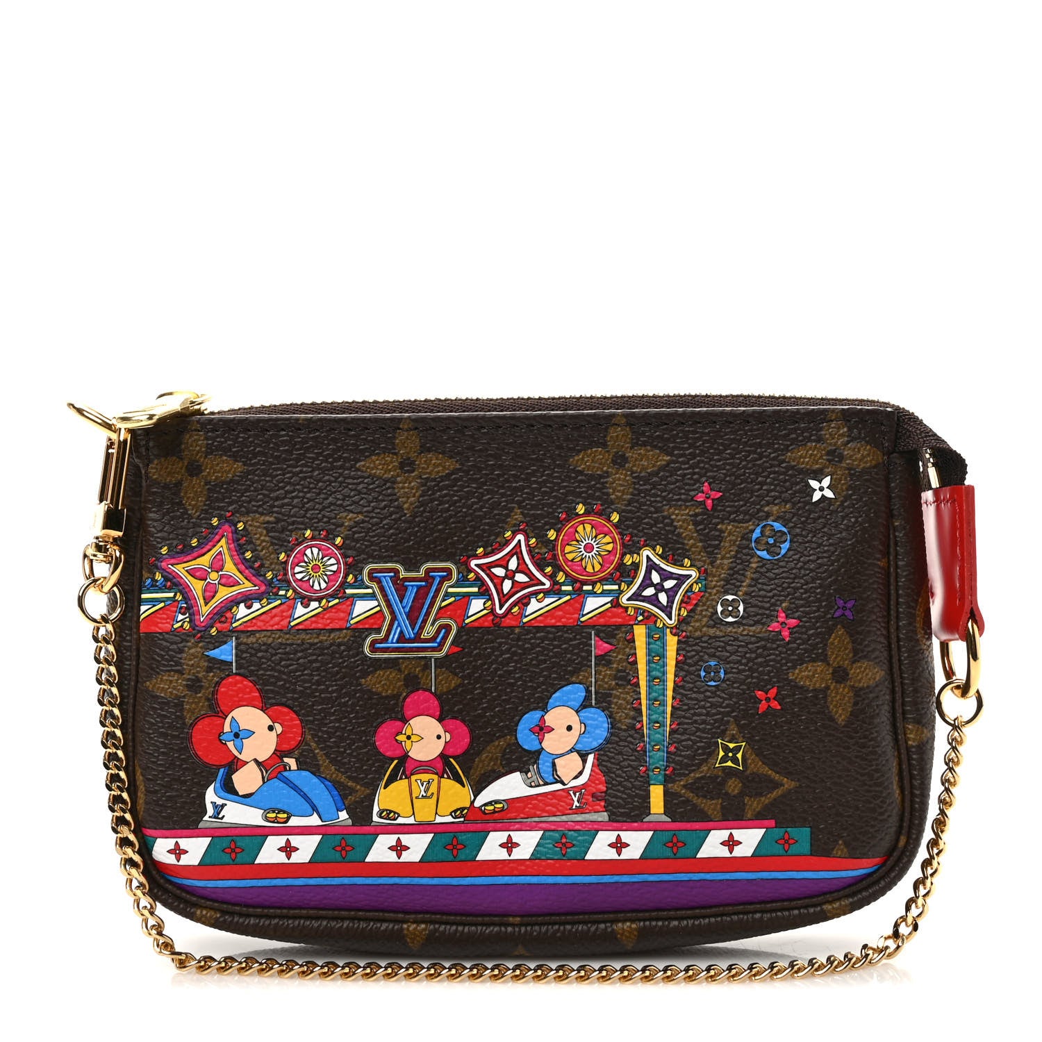 Louis Vuitton Monogram 2020 Christmas Animation Bumper Cars Mini Pochette Accessories Coquelicot 1 of 7