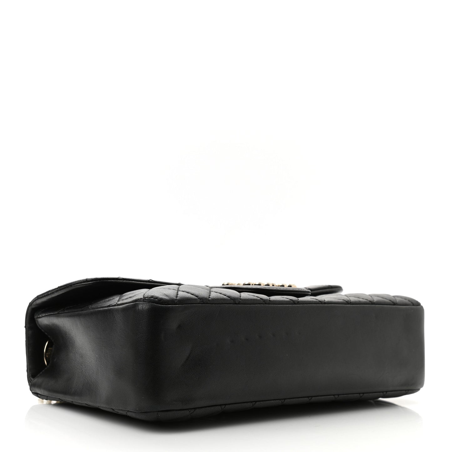 Lambskin Quilted Medium Westminster Pearl Flap Black