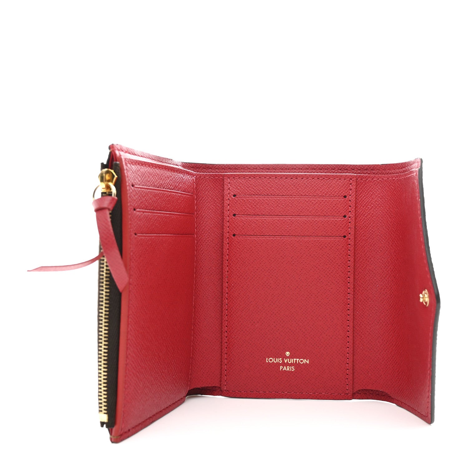 Louis Vuitton Damier Ebene Victorine Wallet Red 5 of 7