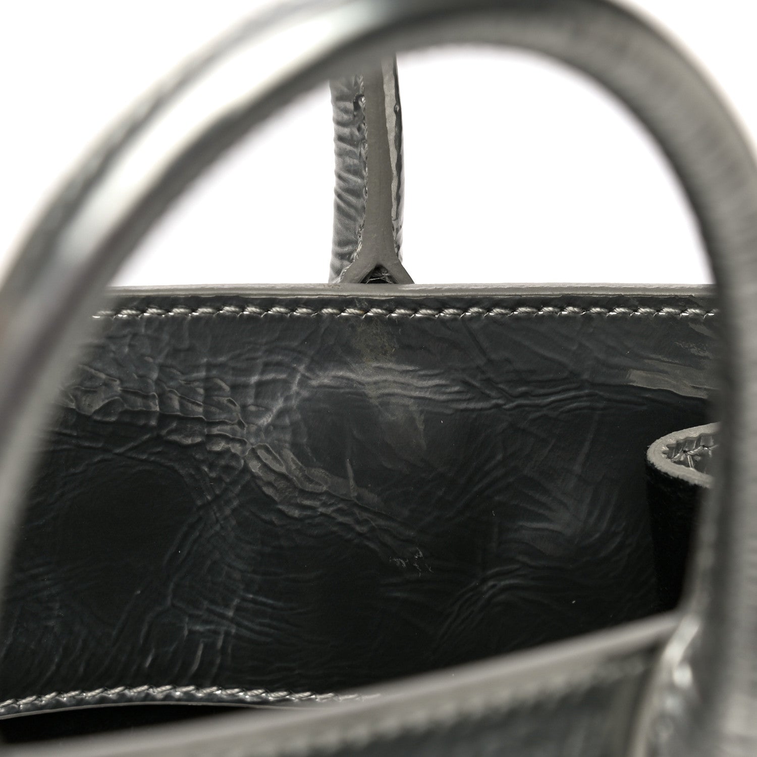 Saint Laurent Metallic Crinkled Calfskin Nano Supple Sac De Jour Silver 17 of 17