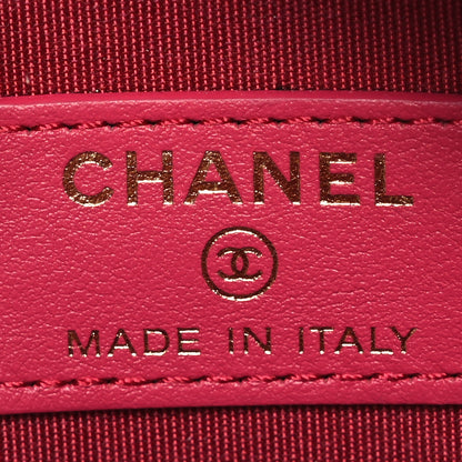 Chanel Goatskin Quilted Chanel 19 Round Clutch With Chain Dark Pink 6 of 14