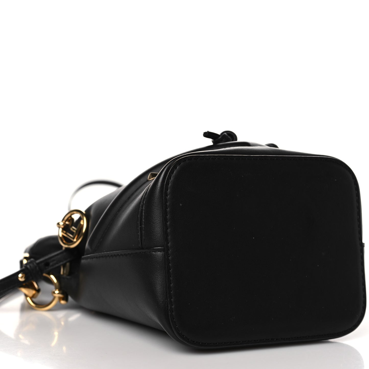 Vitello Century F is Fendi Eyebrow Monster Eyes Embossed Mini Mon Tresor Bucket Bag Black