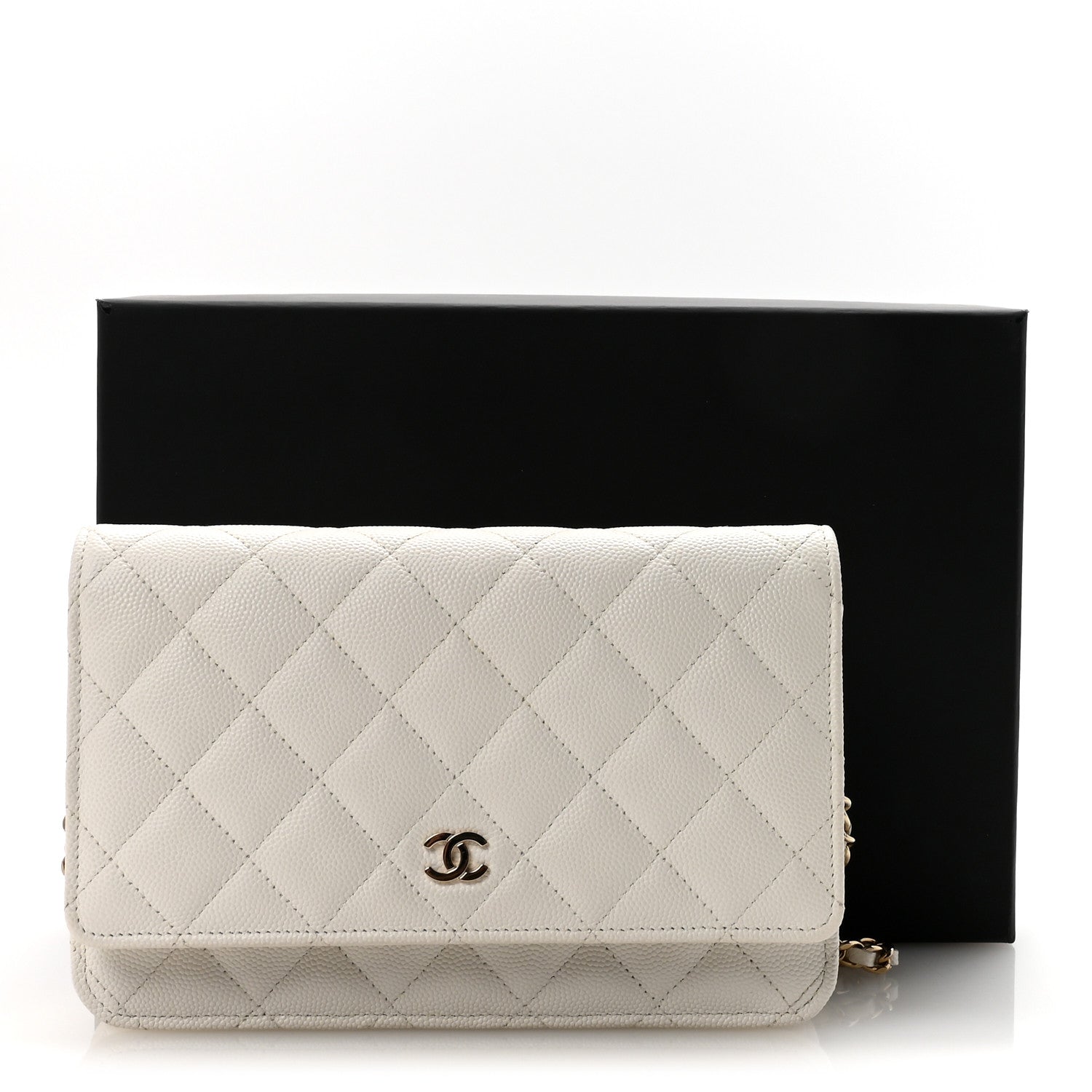 Chanel Caviar Quilted Wallet On Chain WOC White 12 of 12