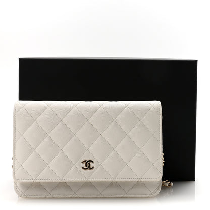 Chanel Caviar Quilted Wallet On Chain WOC White 12 of 12