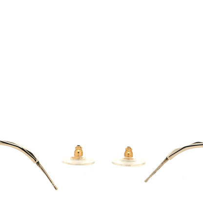 Chanel Metal Textured CC Hoop Earrings Gold 3 of 4