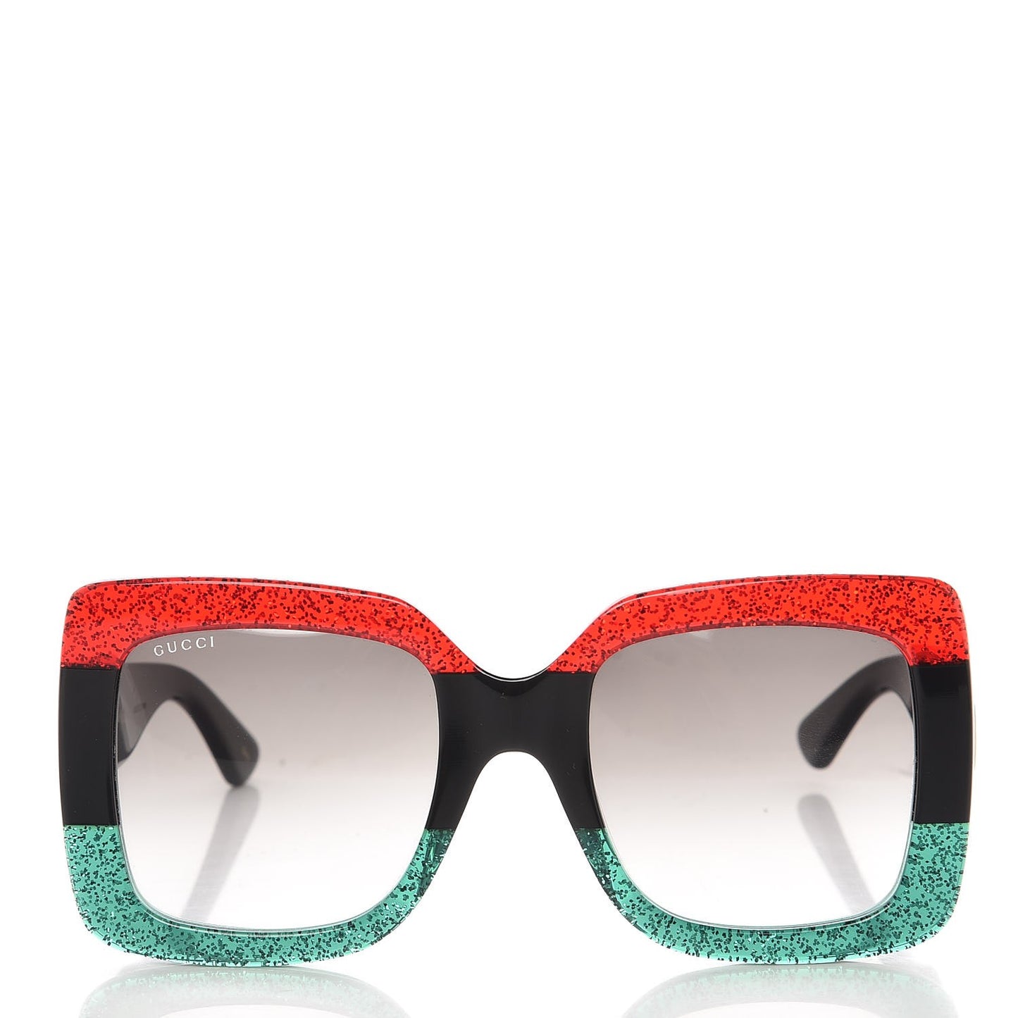 Square Frame GG0083S Sunglasses Glitter Red Black Green