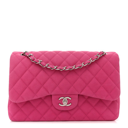 Chanel Iridescent Caviar Quilted Jumbo Double Flap Pink 2 of 19