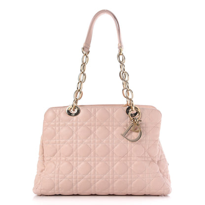 Christian Dior Lambskin Cannage Small Dior Soft Zipped Shopping Tote Light Pink 1 of 8
