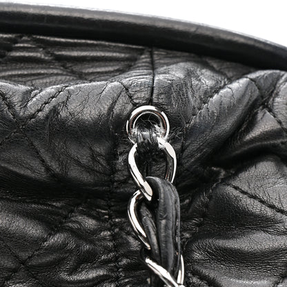 Chanel Lambskin Quilted Sharpei Frame Tote Black 12 of 16