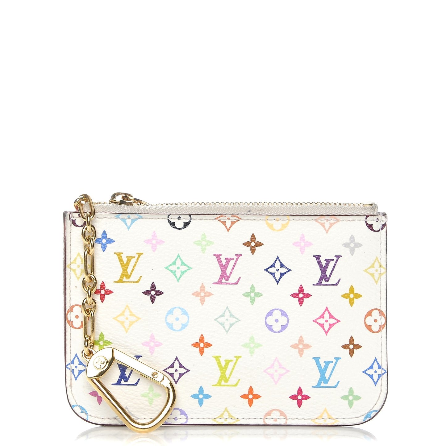 Monogram Multicolor Key Pouch White Litchi