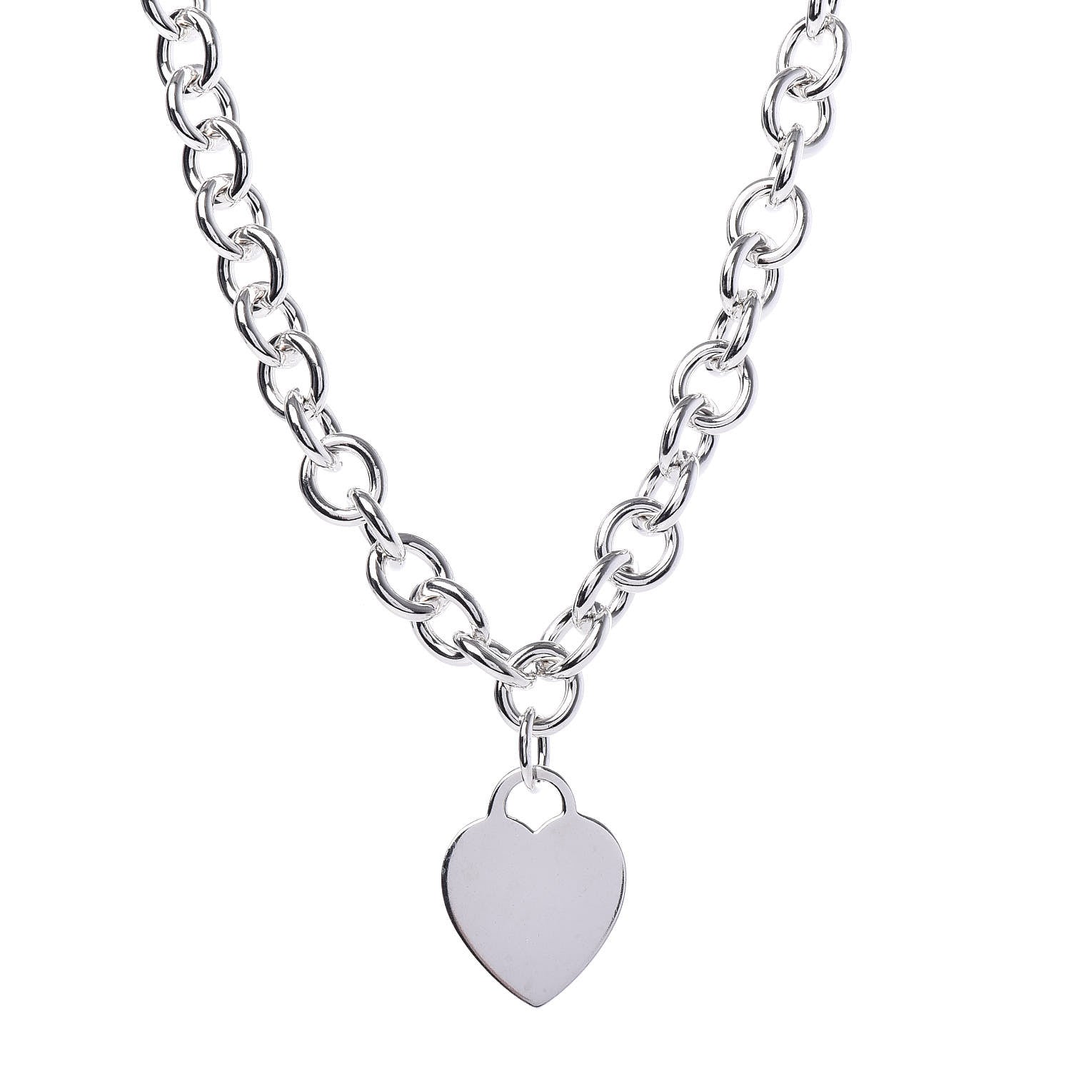 Tiffany Sterling Silver Heart Tag Toggle Necklace 1 of 6