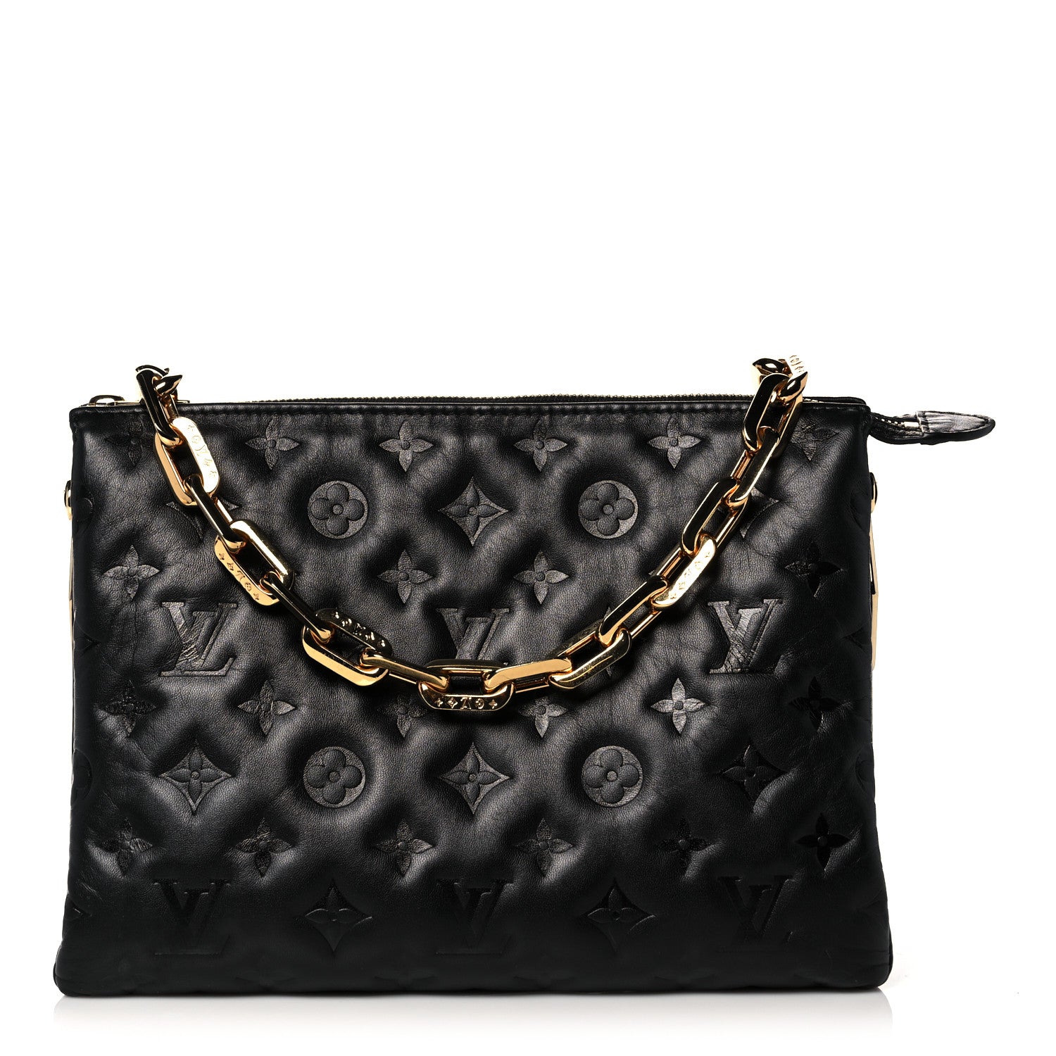 Louis Vuitton Lambskin Embossed Monogram Coussin PM Black 1 of 10
