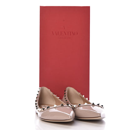 Valentino Garavani Patent Rockstud Ballerina Flats 39.5 Poudre 8 of 8