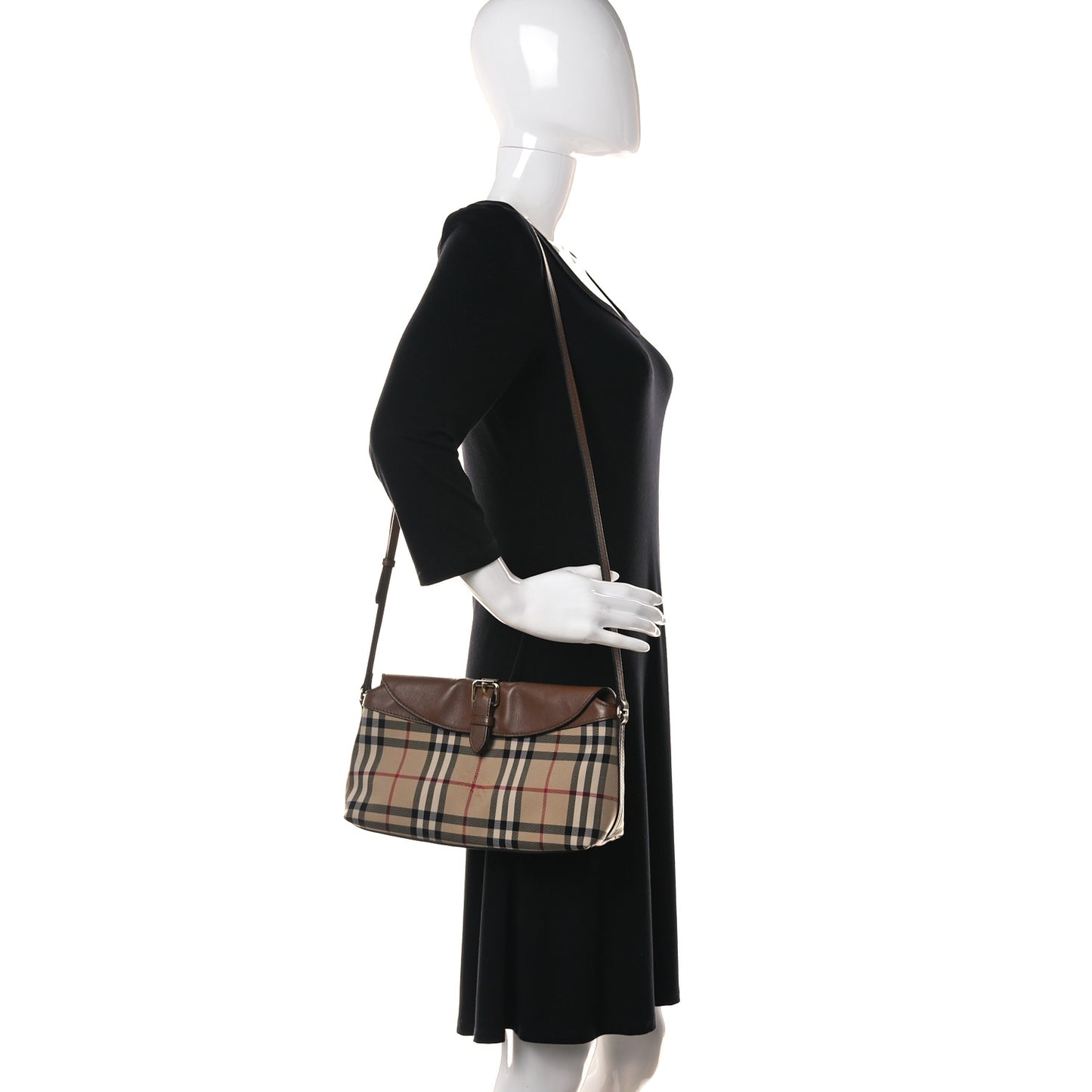 Horseferry Check Small Leah Crossbody Clutch Brown
