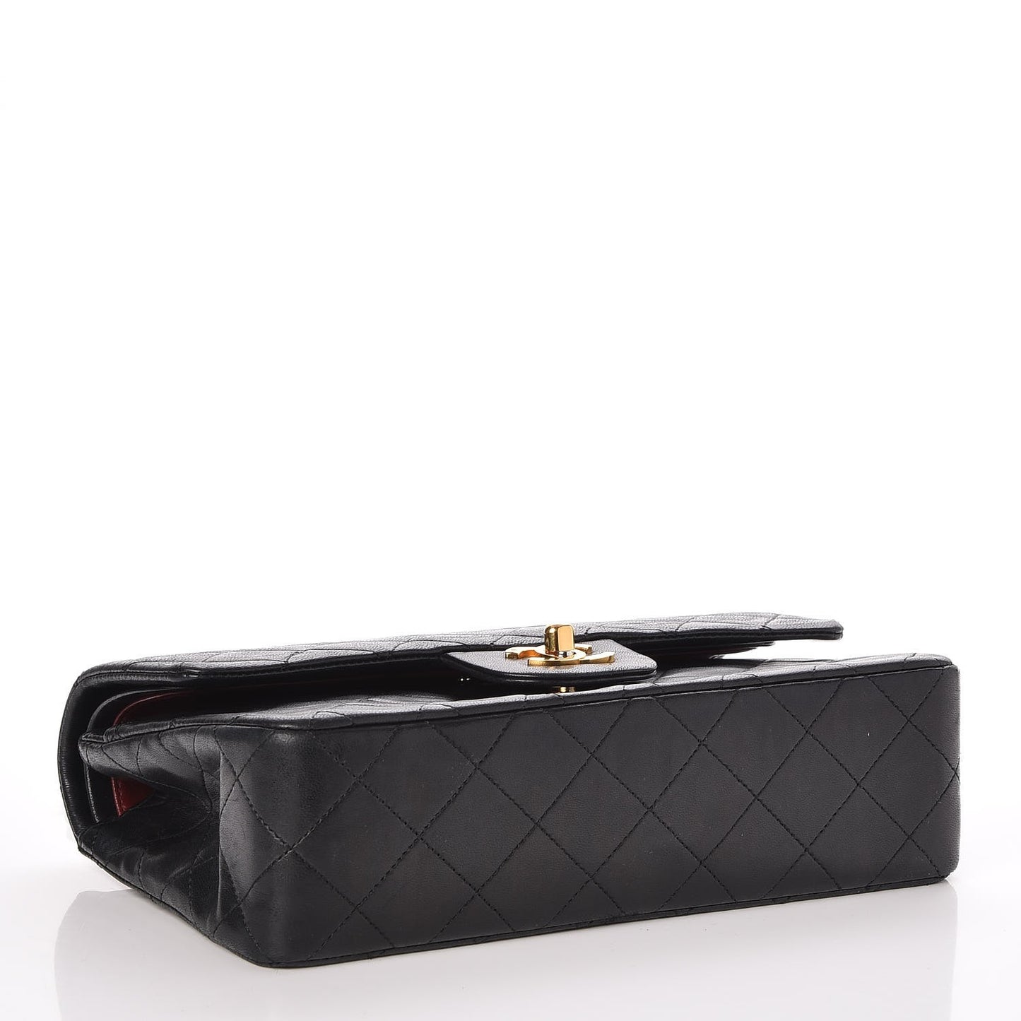 Lambskin Quilted Small Double Flap Black