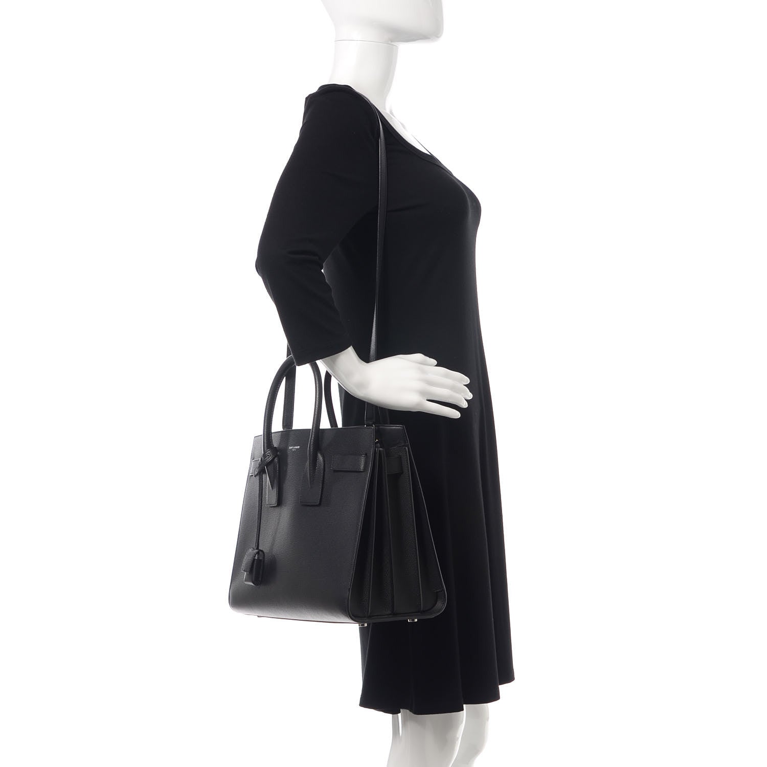 Saint Laurent Grained Calfskin Small Sac De Jour Black 2 of 12