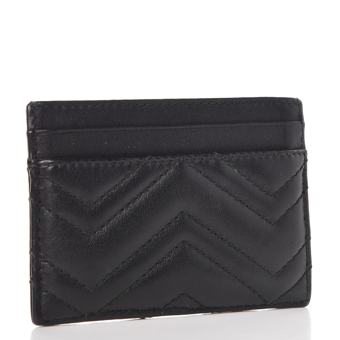 Calfskin Matelasse GG Marmont Card Holder Black