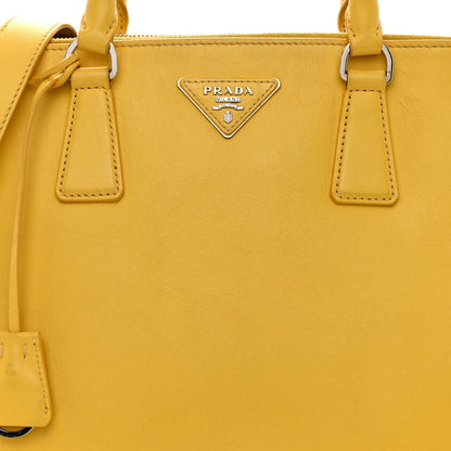 Prada City Calf Medium Galleria Double Zip Tote Yellow 13 of 25