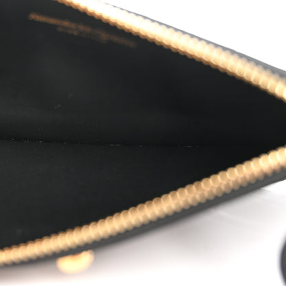 Alexander McQueen Calfskin Crocodile Embossed Skull Zip Wallet Card Holder Black 5 of 9