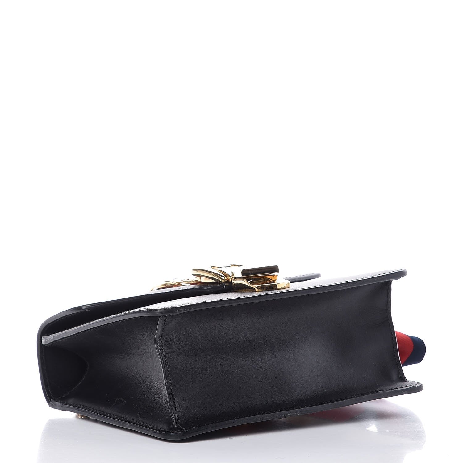 Gucci Calfskin Mini Sylvie Chain Shoulder Bag Black 4 of 7