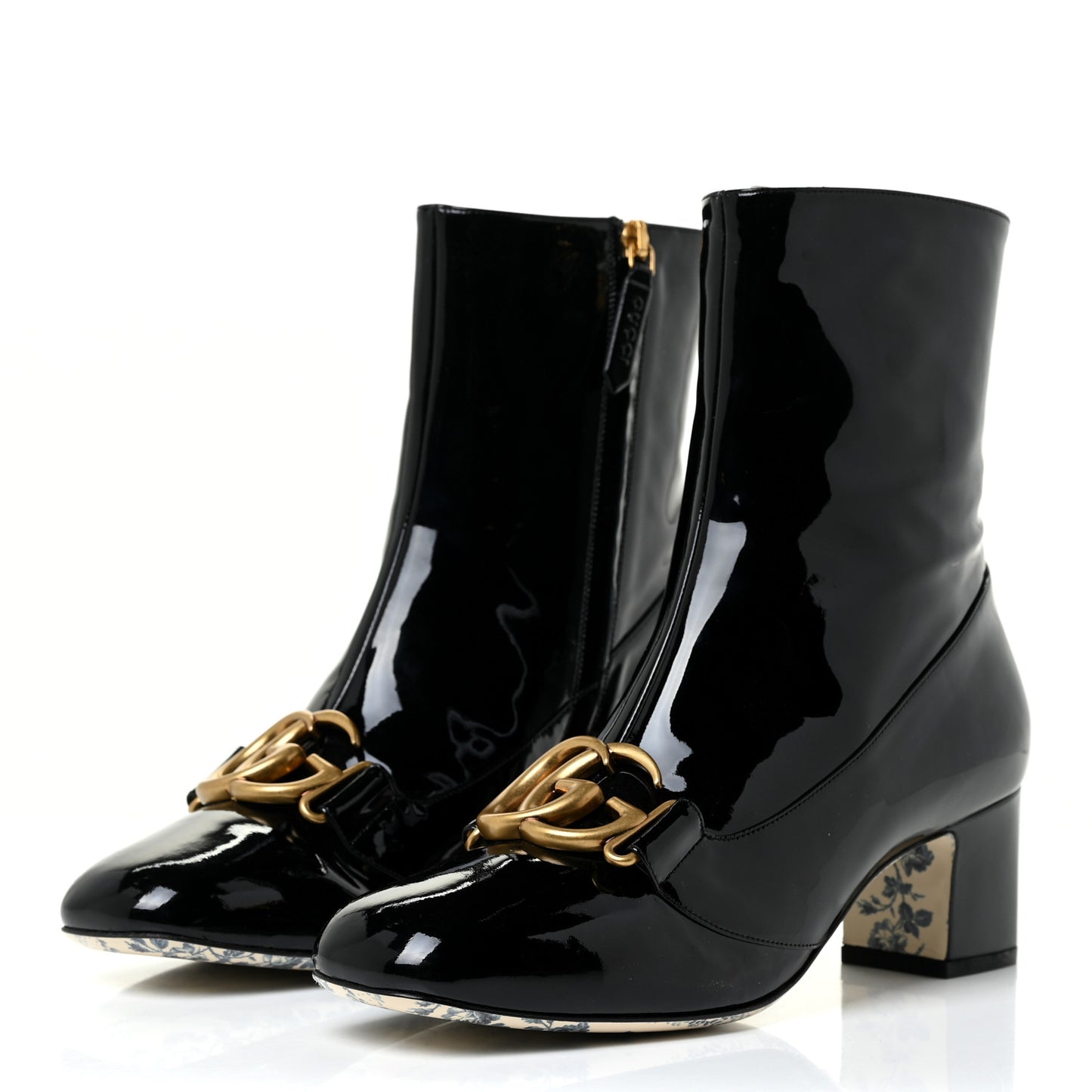 Vernice GG Victoire 55mm Ankle Boots 38 Black