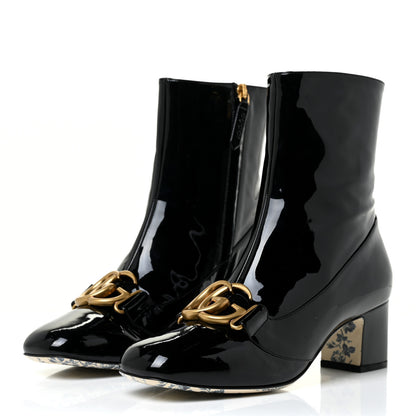 Gucci Vernice GG Victoire 55mm Ankle Boots 38 Black 3 of 12