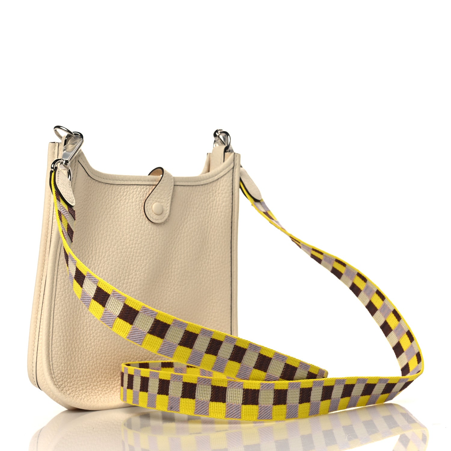 Hermes Taurillon Clemence Quadrille Evelyne TPM Nata Citron 2 of 8