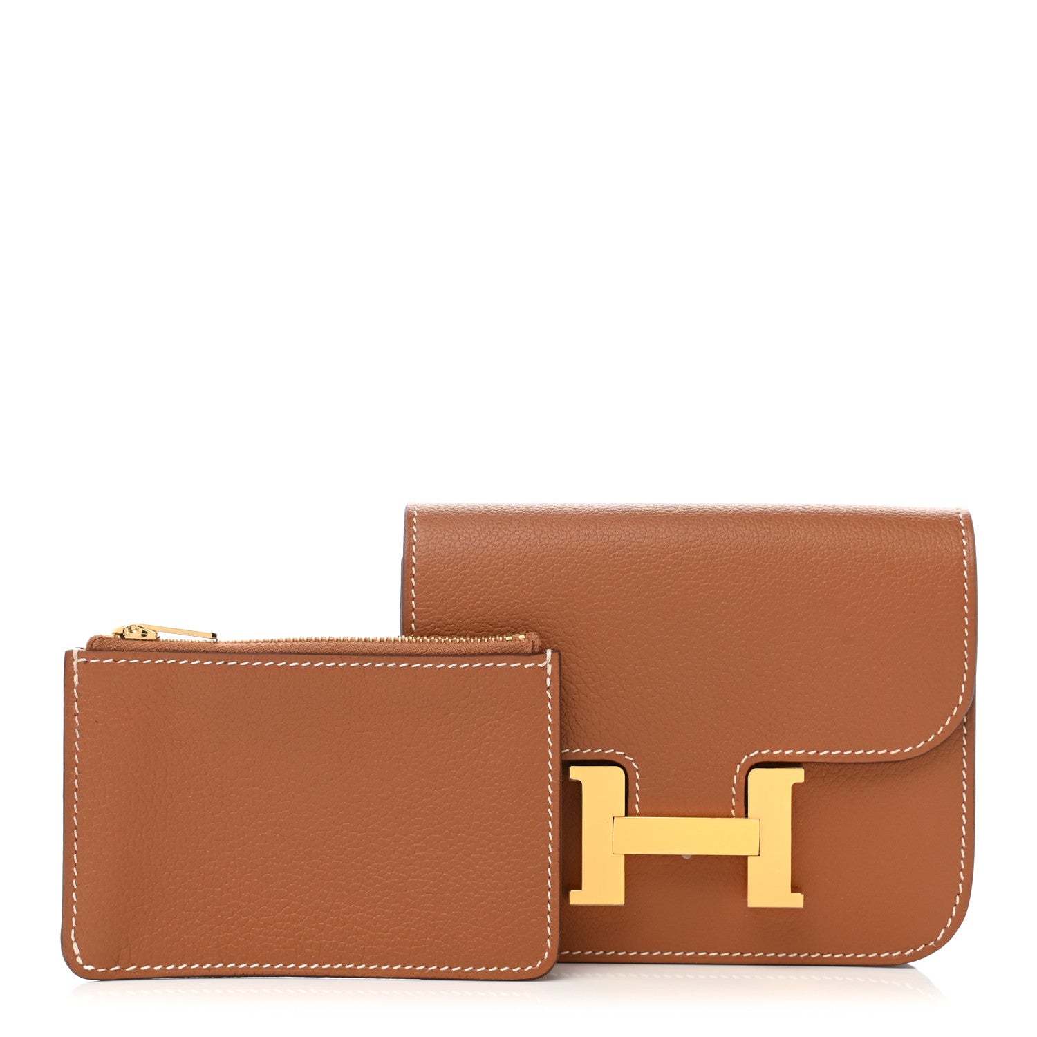 Hermes Evercolor Constance Slim Wallet Gold 1 of 9