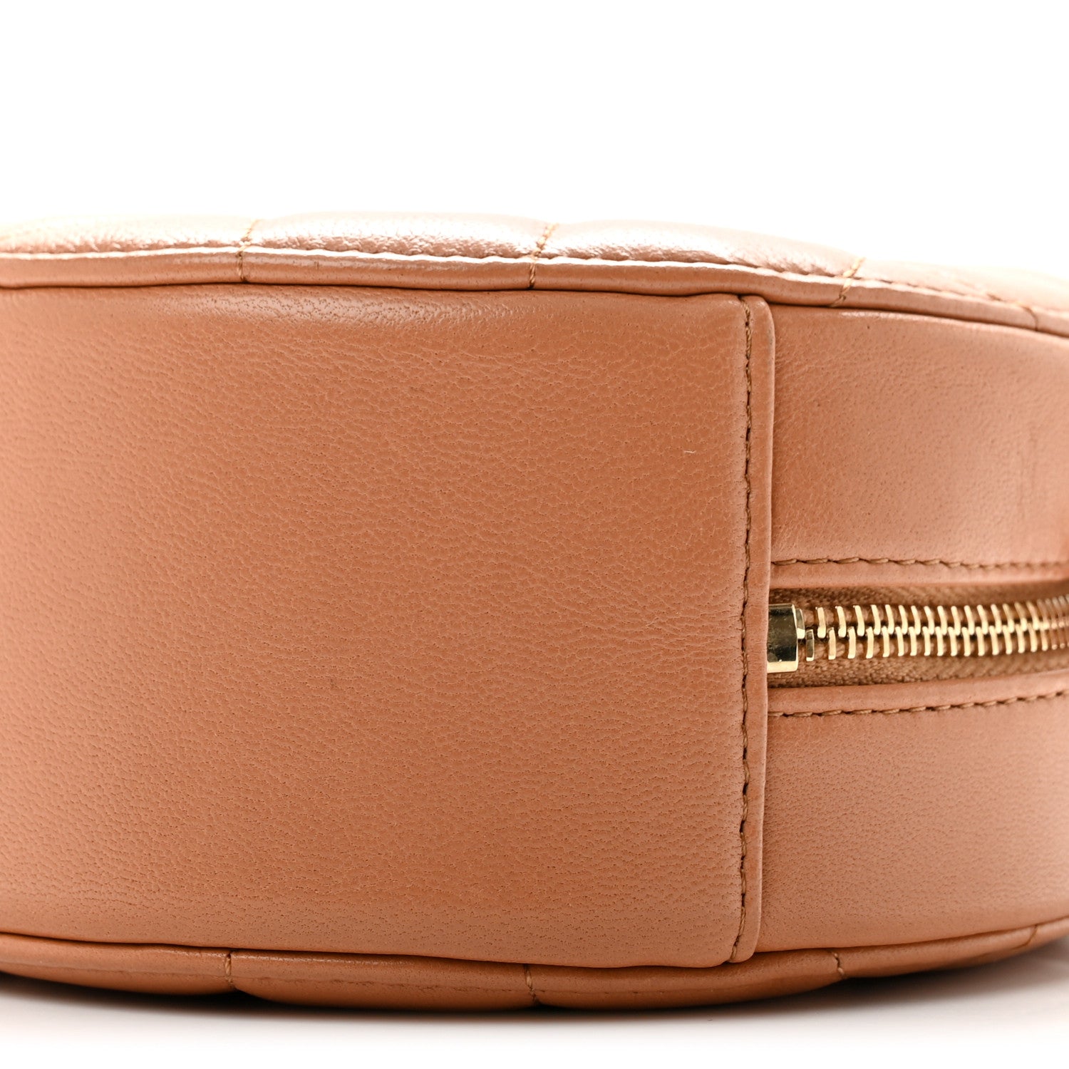 Chanel Shiny Lambskin Ribbon Quilted Round Clutch With Chain Brown 10 of 11