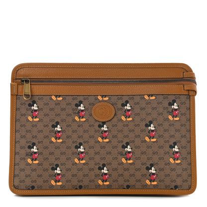 Gucci X DISNEY Mini Vintage GG Supreme Monogram Mickey Mouse Documents Holder Beige Vintage Sun Oil 1 of 8