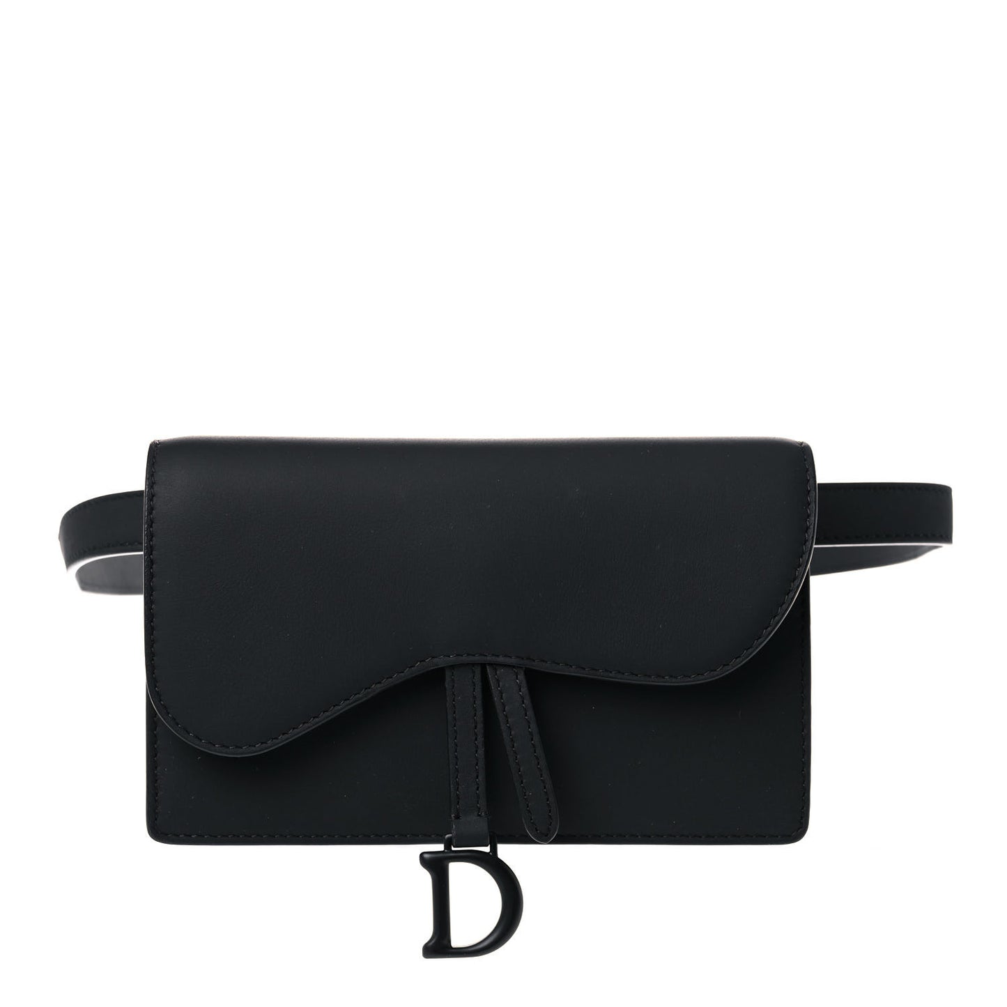 Ultra Matte Calfskin Saddle Belt Bag Black