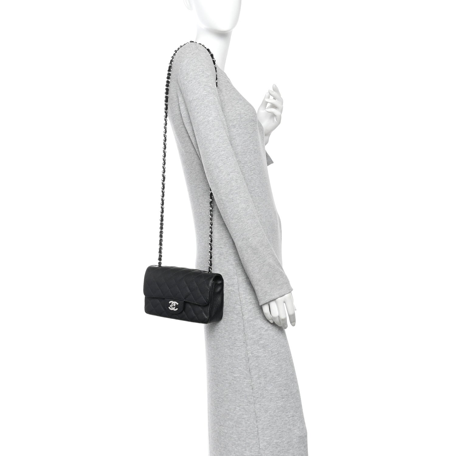 Chanel Caviar Quilted Mini Rectangular Flap Black 2 of 10