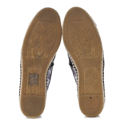 Chanel Mesh Grosgrain CC Espadrilles 37 Black White 5 of 8