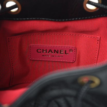 Chanel Shiny Aged Calfskin CC Chain Mini Drawstring Bag Black 6 of 10