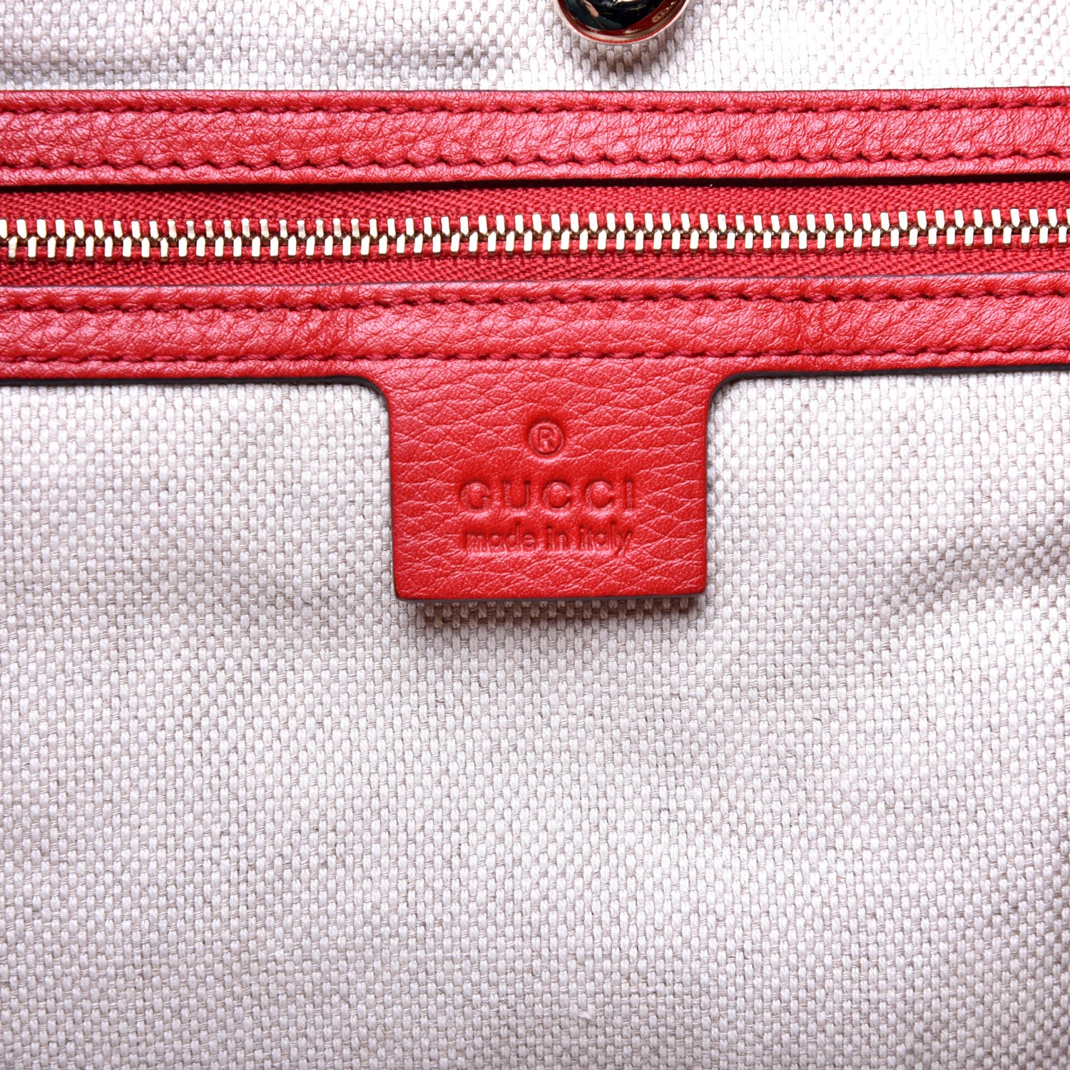 Gucci Pebbled Calfskin Medium Soho Chain Shoulder Bag Tabasco Red 8 of 9