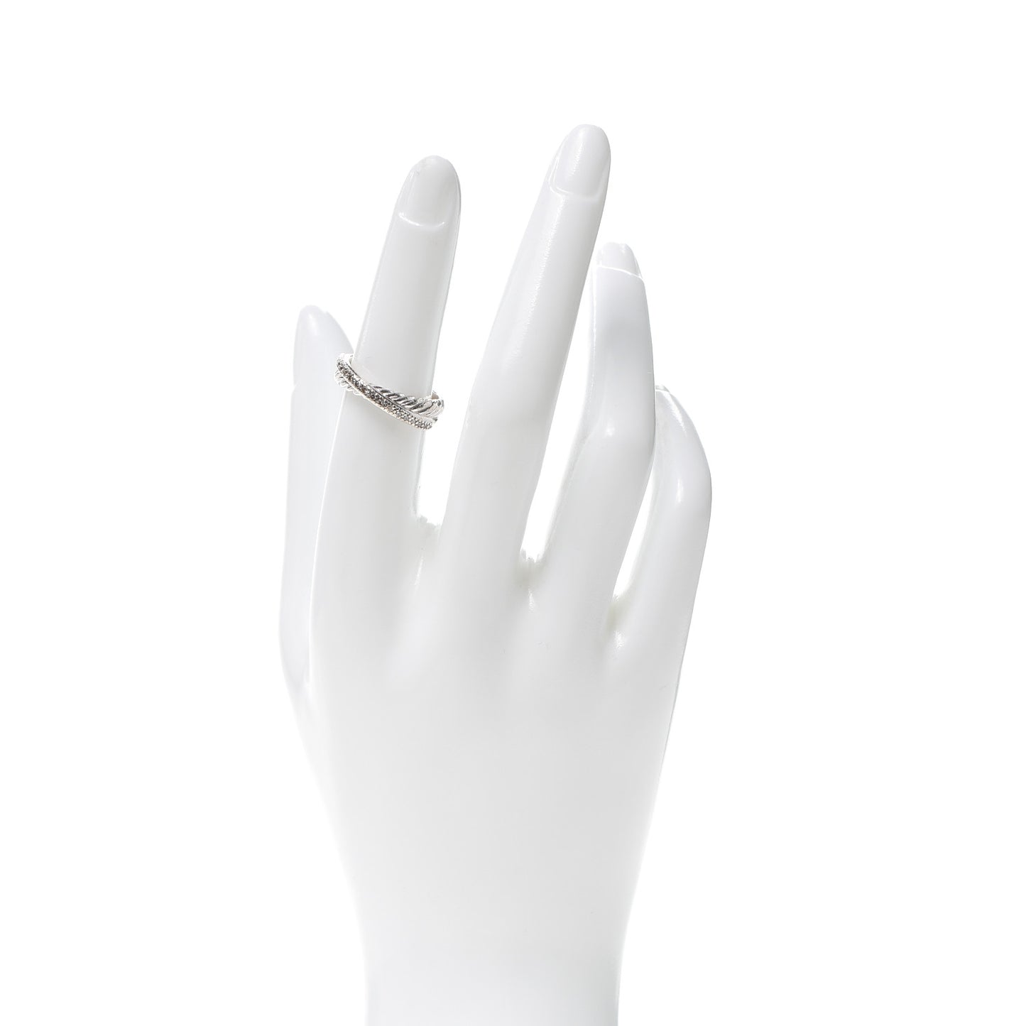 Sterling Silver Diamond 5mm Crossover Ring 52 6