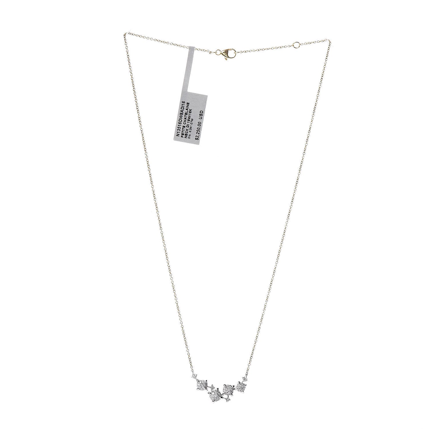 18K Yellow White Gold Diamond Precious Chatelaine Necklace