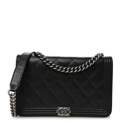 Chanel Caviar Quilted Boy Wallet On Chain WOC Black 1 of 14