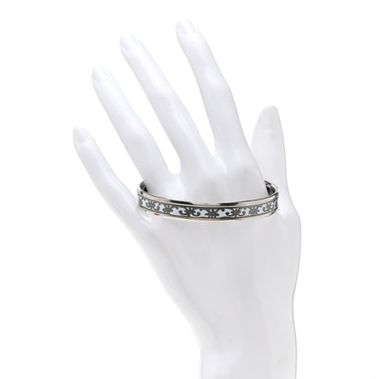 Hermes Enamel Printed Narrow Balcons Du Guadalquivir Bracelet 65 Platine 2 of 5