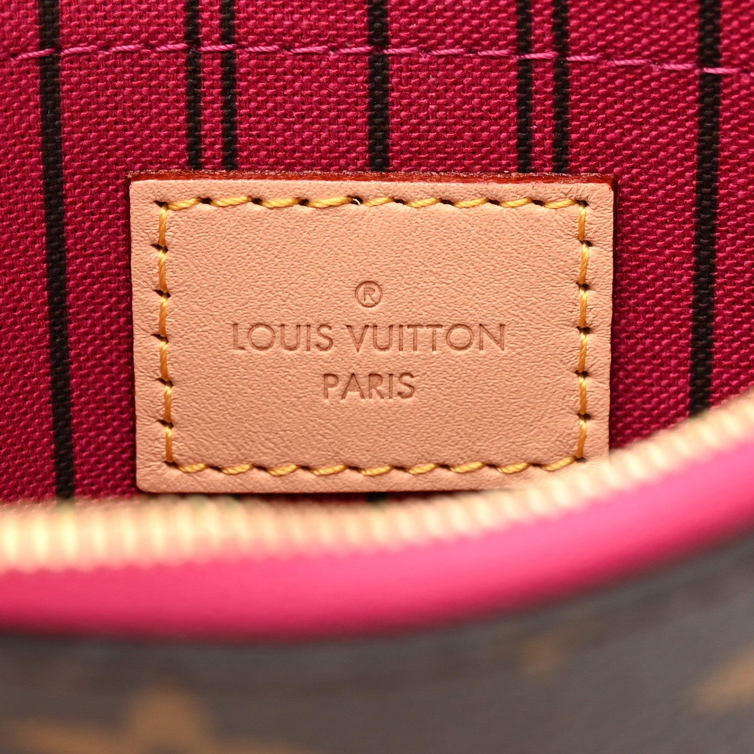 Louis Vuitton Monogram Neverfull MM GM Pochette Fuchsia 6 of 7