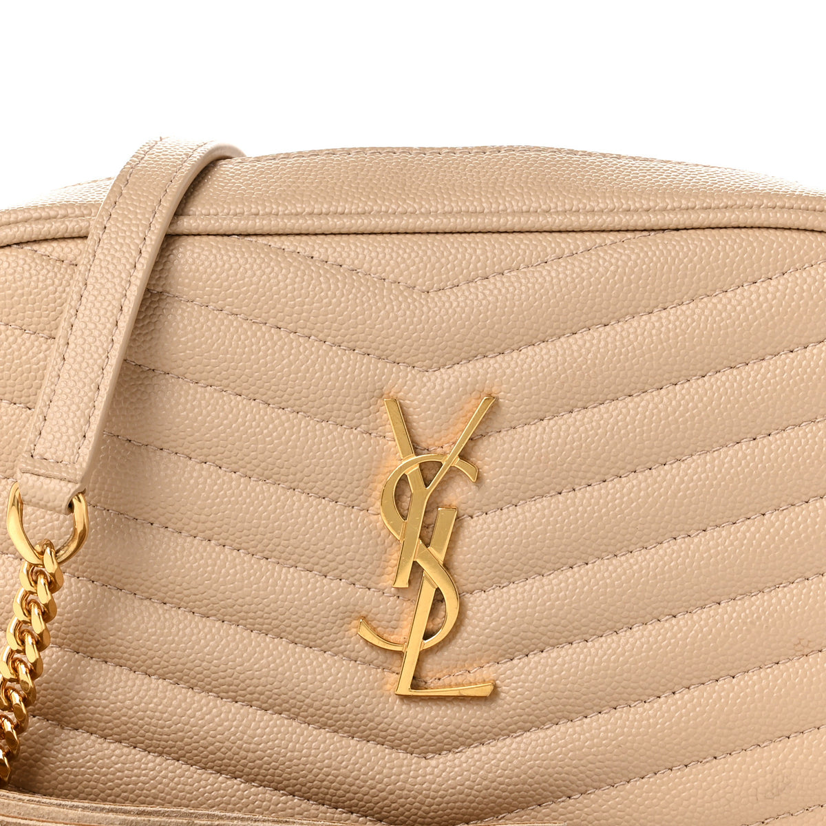 Grain De Poudre Matelasse Monogram Mini Lou Camera Bag Dark Beige