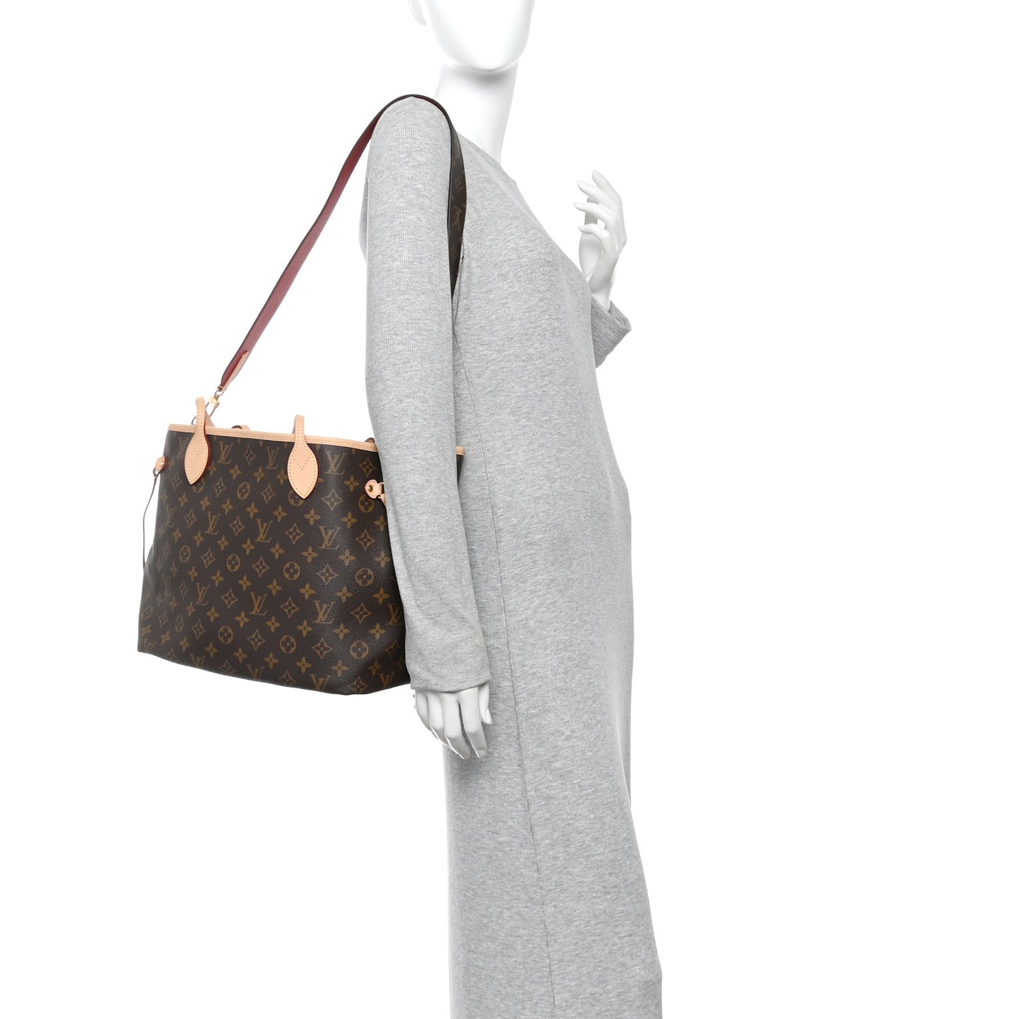Monogram Inside Out Neverfull Bandouliere MM Rouge Sari