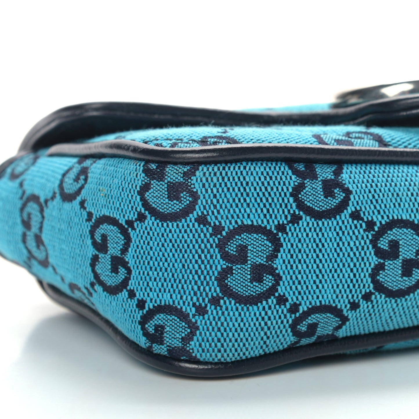 Monogram Multicolor Matelasse Diagonal Super Mini GG Marmont Shoulder Bag Light Blue