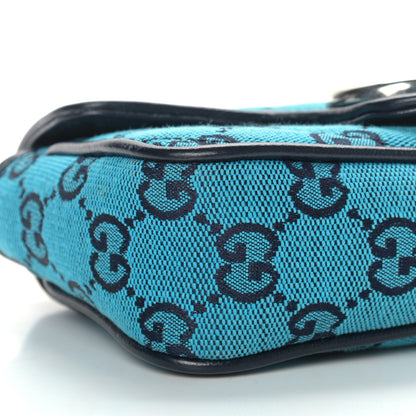 Gucci Monogram Multicolor Matelasse Diagonal Super Mini GG Marmont Shoulder Bag Light Blue 8 of 10